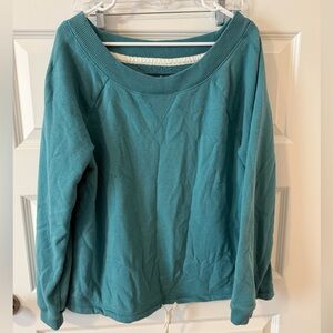 Old Navy Teal Off-the-Shoulder Sweatshirt